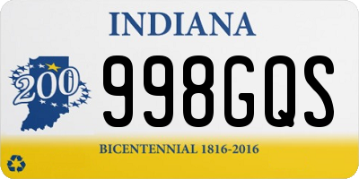 IN license plate 998GQS