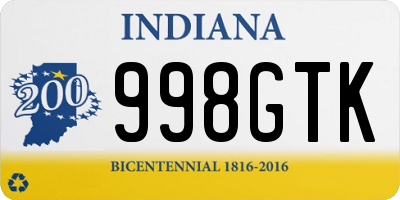 IN license plate 998GTK