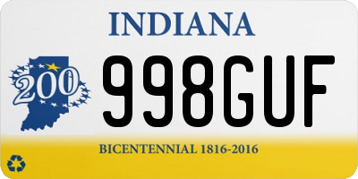 IN license plate 998GUF
