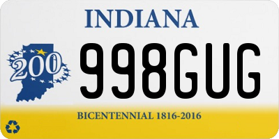 IN license plate 998GUG