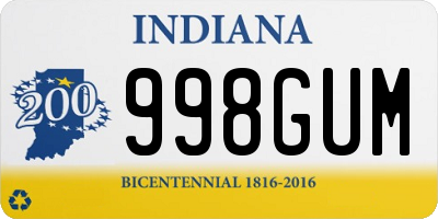 IN license plate 998GUM