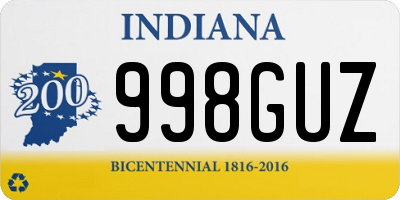 IN license plate 998GUZ