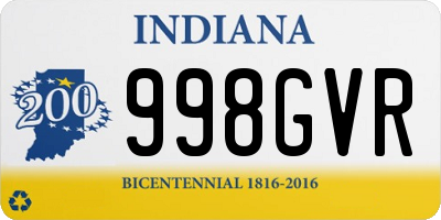 IN license plate 998GVR