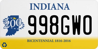 IN license plate 998GWO
