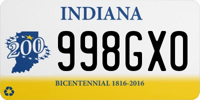 IN license plate 998GXO