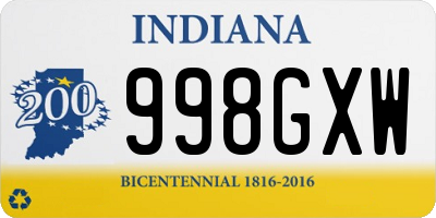 IN license plate 998GXW