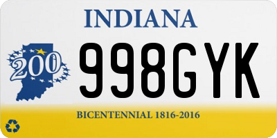 IN license plate 998GYK