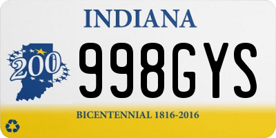 IN license plate 998GYS