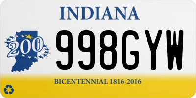 IN license plate 998GYW