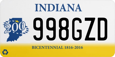 IN license plate 998GZD