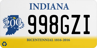 IN license plate 998GZI