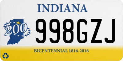 IN license plate 998GZJ