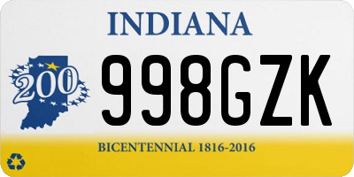 IN license plate 998GZK