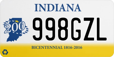 IN license plate 998GZL