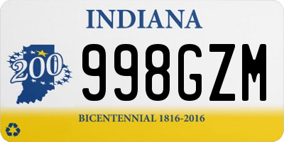 IN license plate 998GZM