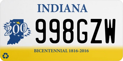 IN license plate 998GZW