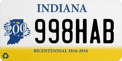 IN license plate 998HAB