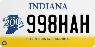 IN license plate 998HAH