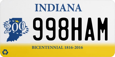 IN license plate 998HAM