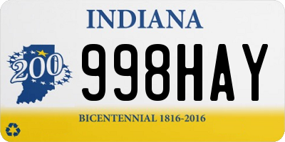 IN license plate 998HAY