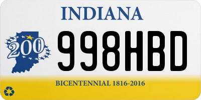 IN license plate 998HBD