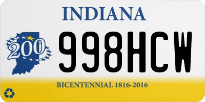 IN license plate 998HCW