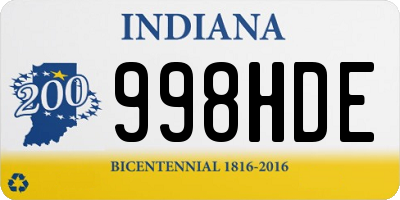 IN license plate 998HDE