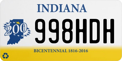 IN license plate 998HDH