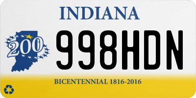 IN license plate 998HDN