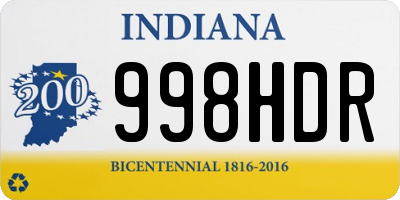 IN license plate 998HDR