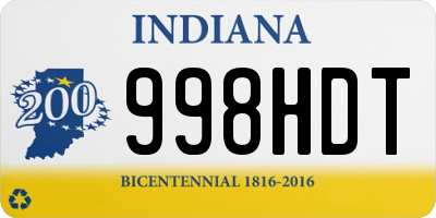 IN license plate 998HDT