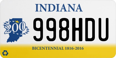 IN license plate 998HDU