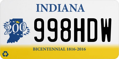 IN license plate 998HDW