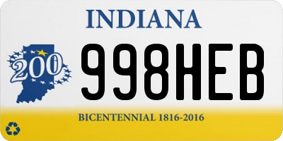 IN license plate 998HEB