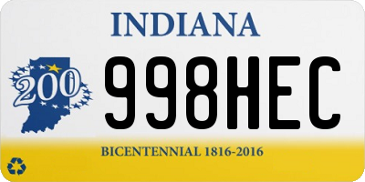 IN license plate 998HEC