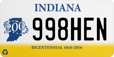 IN license plate 998HEN