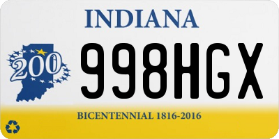 IN license plate 998HGX