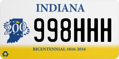 IN license plate 998HHH