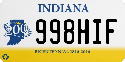 IN license plate 998HIF