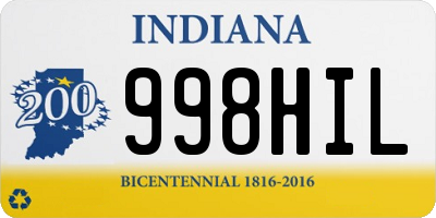 IN license plate 998HIL