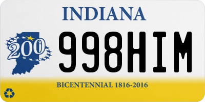 IN license plate 998HIM