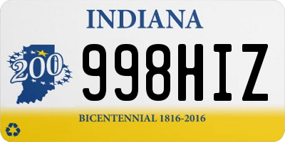 IN license plate 998HIZ