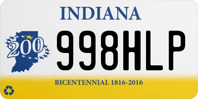 IN license plate 998HLP