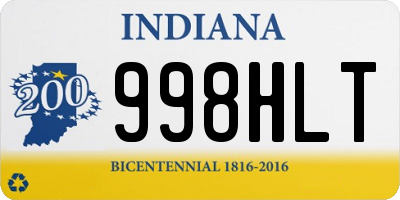 IN license plate 998HLT