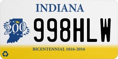 IN license plate 998HLW