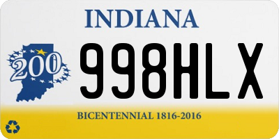 IN license plate 998HLX