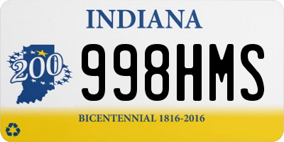 IN license plate 998HMS