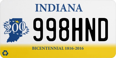 IN license plate 998HND