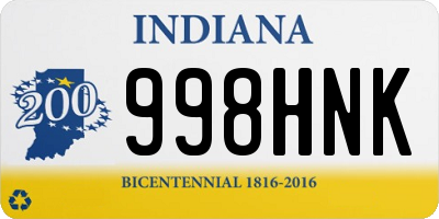 IN license plate 998HNK