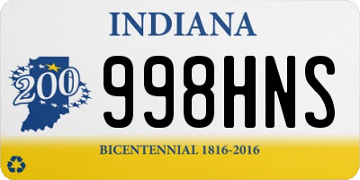 IN license plate 998HNS